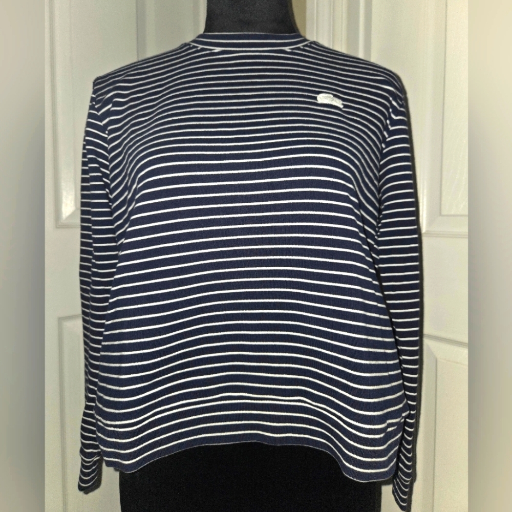 Lacoste Women's striped cotton sweater, EUC
